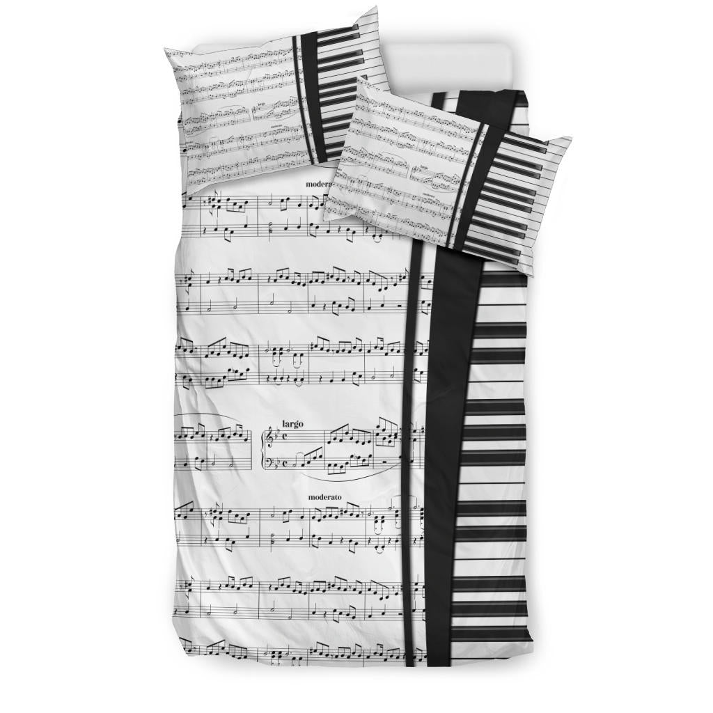 Piano And Sheet Music Bedding Set