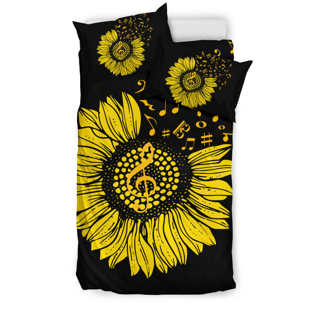Music Notes Sunflower Bedding Set