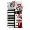 Piano And Music Words Bedding Set