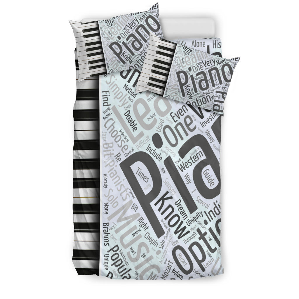 Piano Key Words Bedding Set