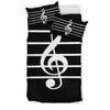 Treble Clef Black Bedding Set