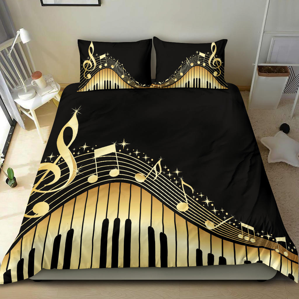 Piano Art Musical Notes Bedding Set