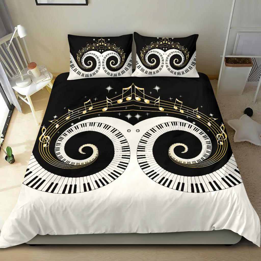Piano Keys Art Musical Notes Bedding Set
