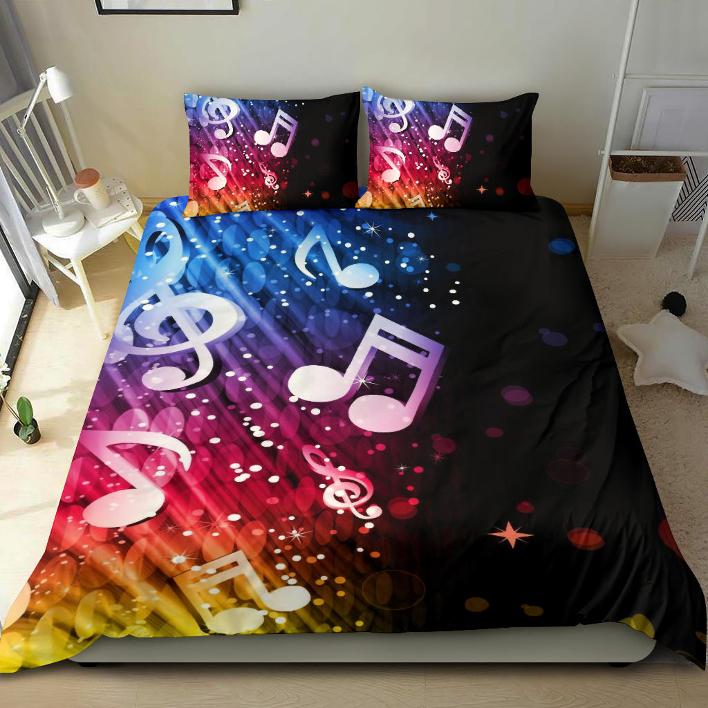 Multi Color Music Notes Bedding Set - { shop_name }} - Review