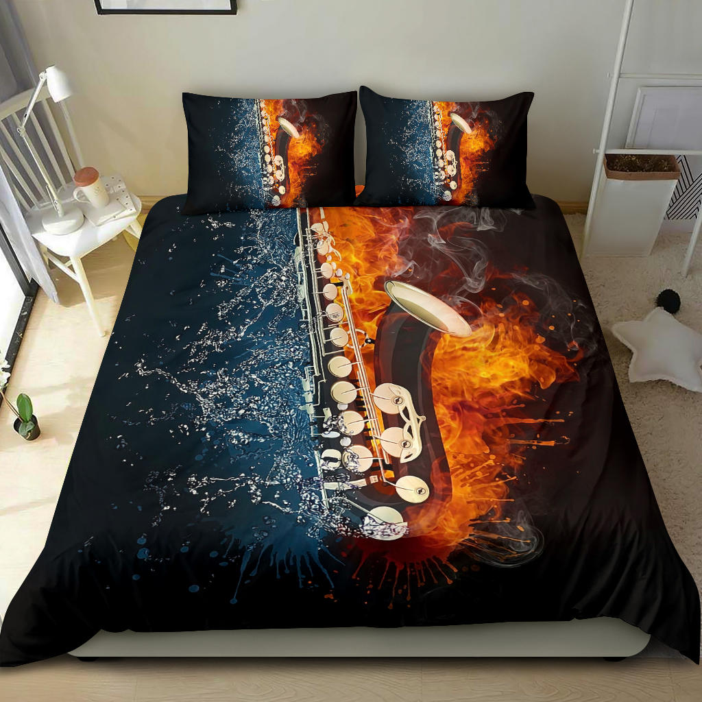 Ice Fire Saxophone Bedding Set