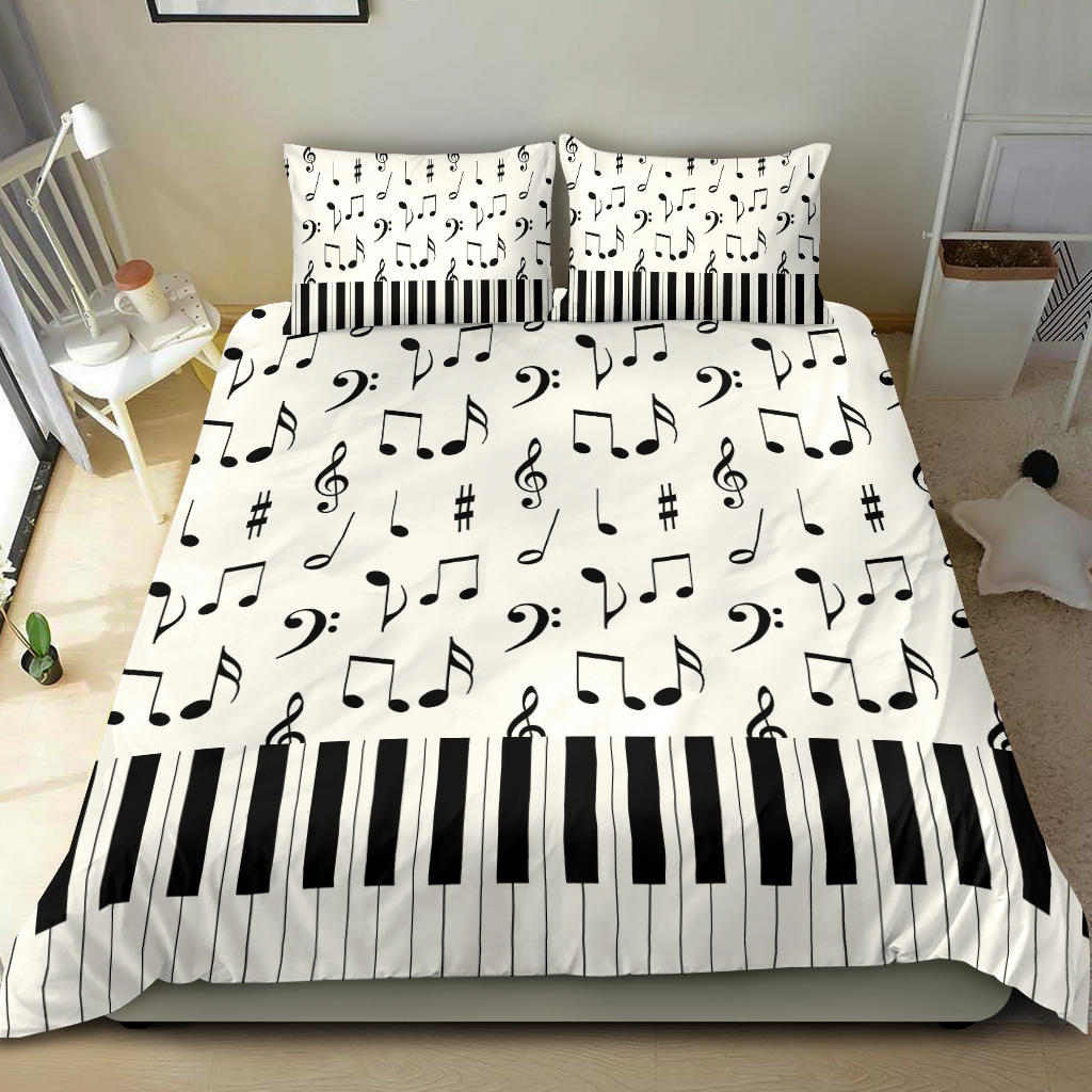 Musical Notes And Piano Art Bedding Set