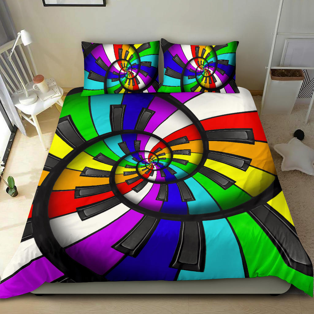 Rainbow Piano Keys Bedding Set
