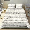 Music Notes Sheet White Bedding Set