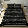 Music Notes Sheet Black Bedding Set