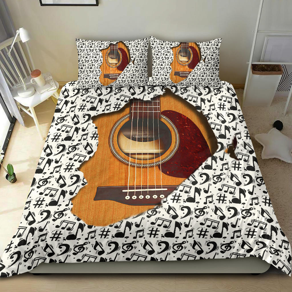 Wooden Guitar Inside Bedding Set
