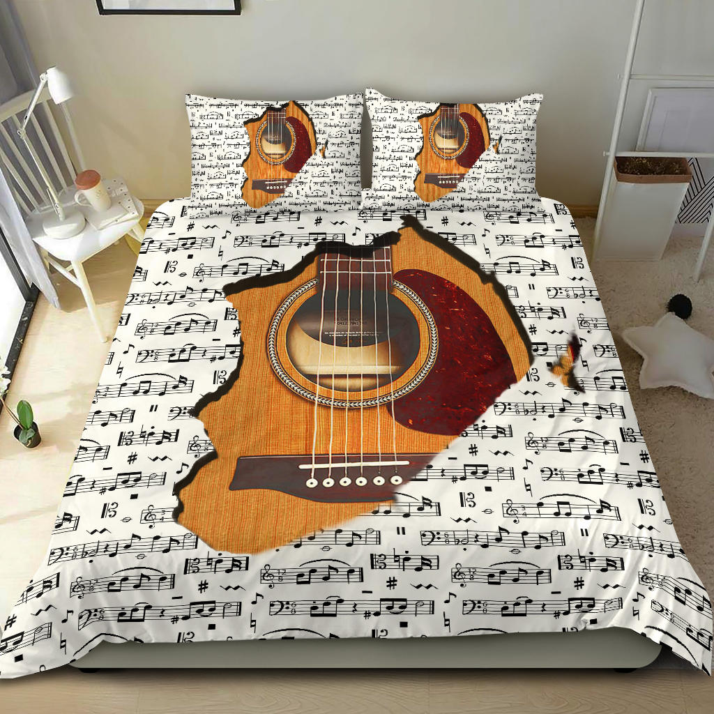 Music Notes Guitar Inside Bedding Set