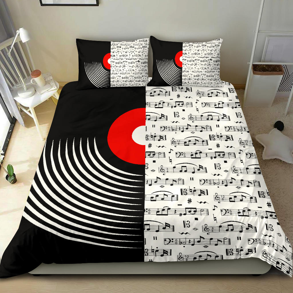 Vinyl Musical Notes Bedding Set