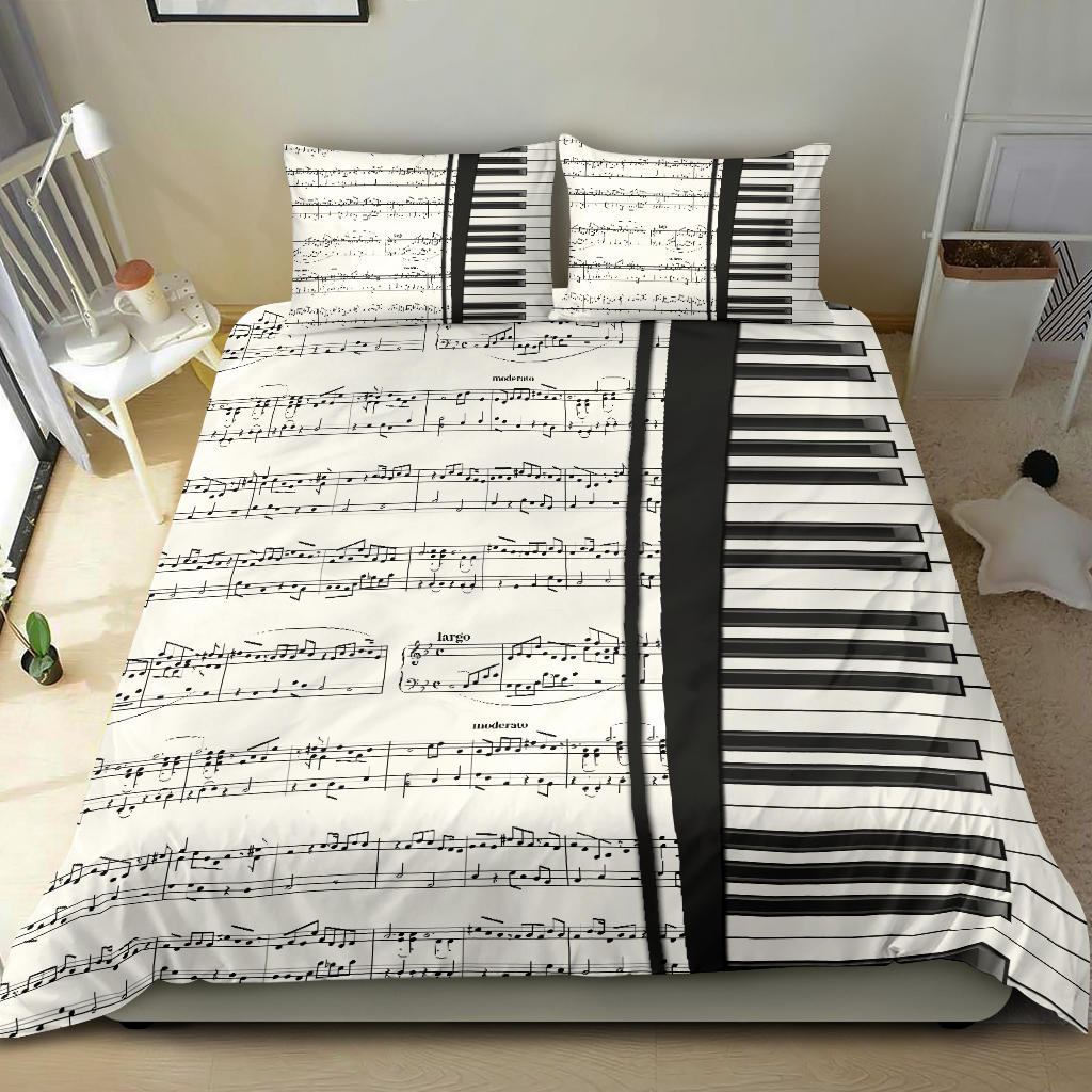 Piano And Sheet Music Bedding Set