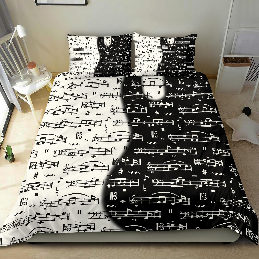 Guitar Music Notes Bedding Set