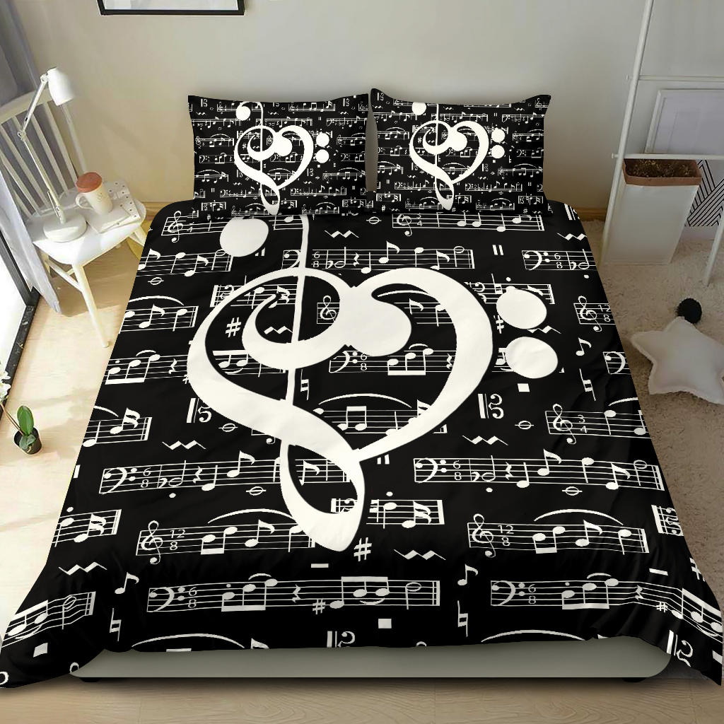Treble Clef Heart Bedding Set