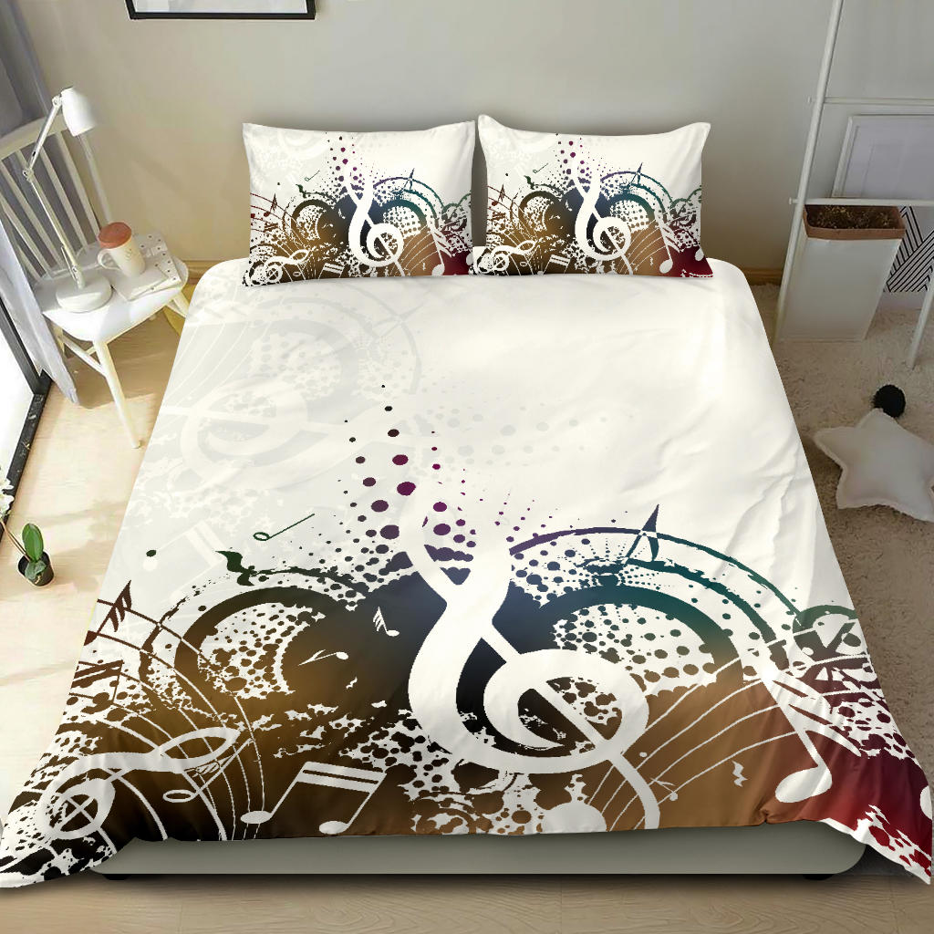 Music Note Bedspread Musical Notes Art Bedding Set - Artistic Pod