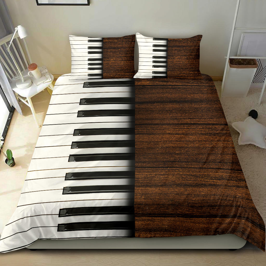 Wood Piano Keys Bedding Set