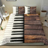 Brown Wooden Piano Keys Bedding Set