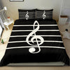 Treble Clef Black Bedding Set