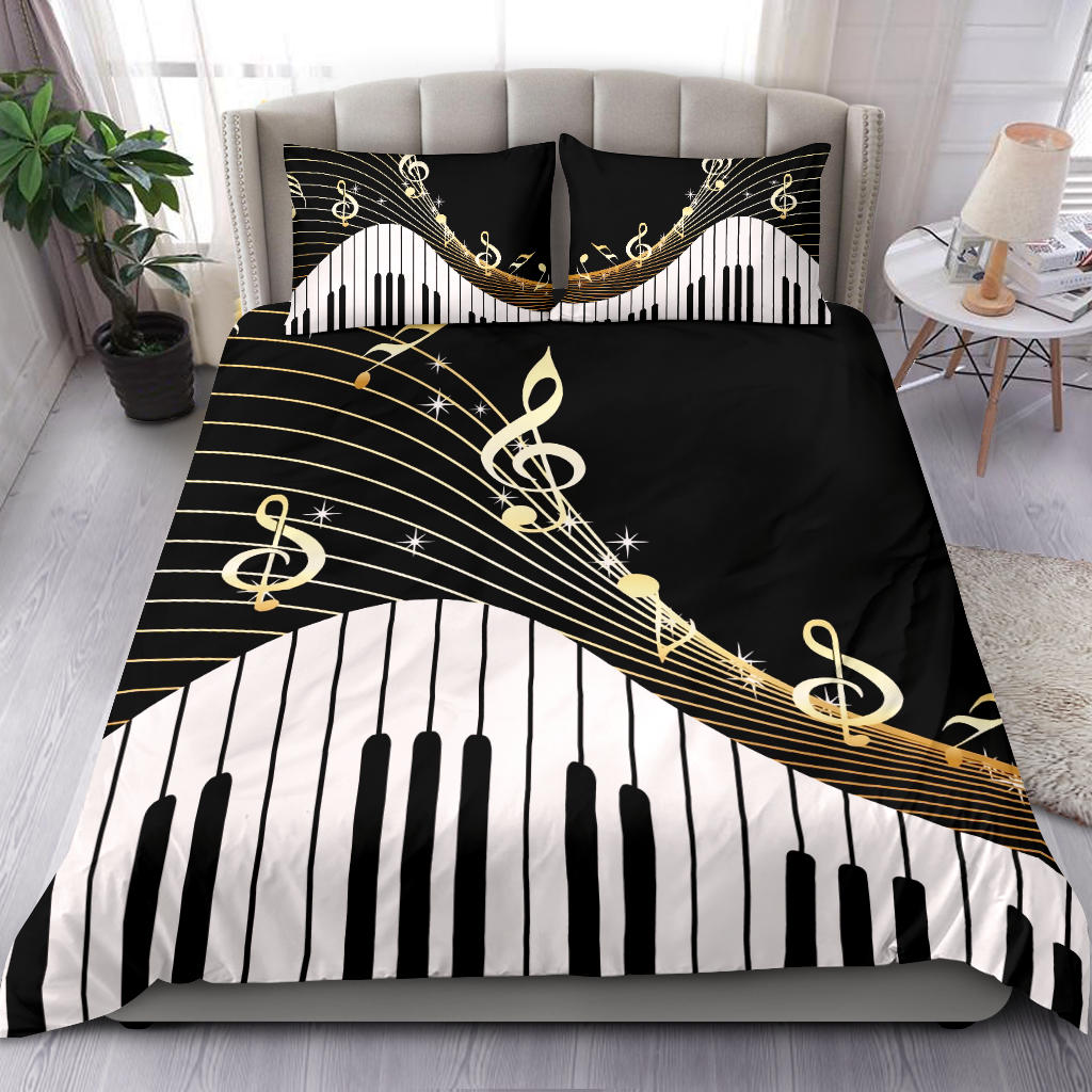 Piano Key And Music Notes Bedding Set