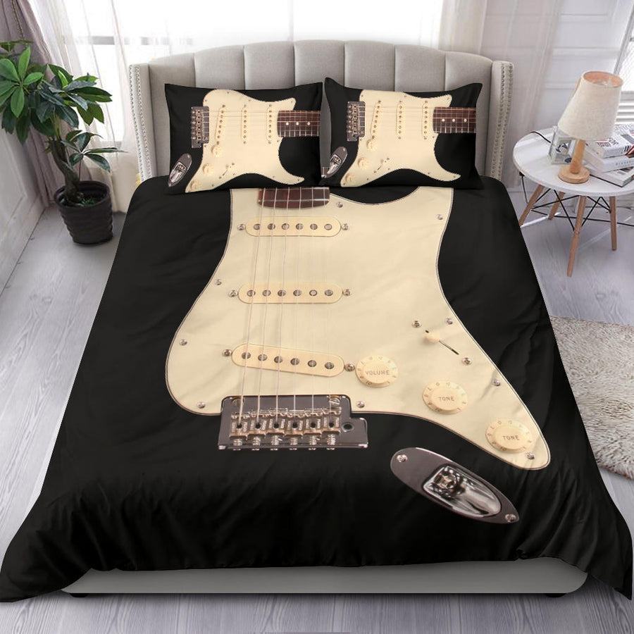 Black Electric Guitar Bedding Set