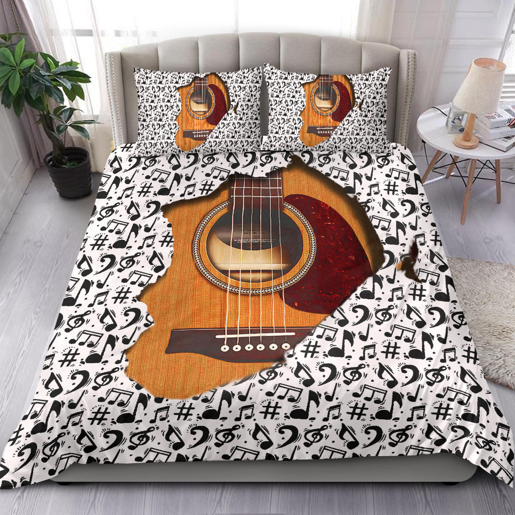 Wooden Guitar Inside Bedding Set