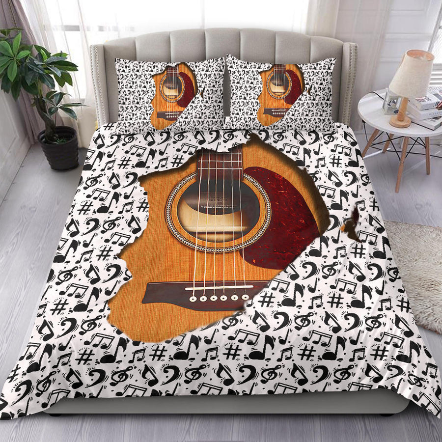 Wooden Guitar Inside Bedding Set