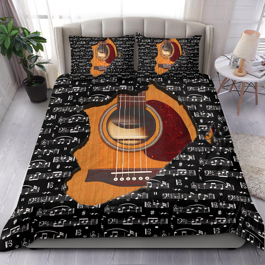 Musical Notes Guitar Inside Bedding Set