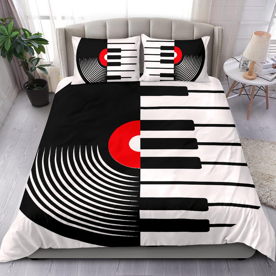 Vinyl Piano Keys Bedding Set