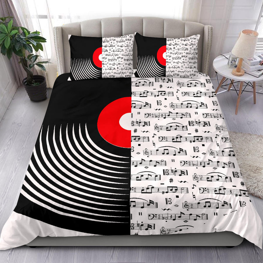 Vinyl Music Notes Bedding Set