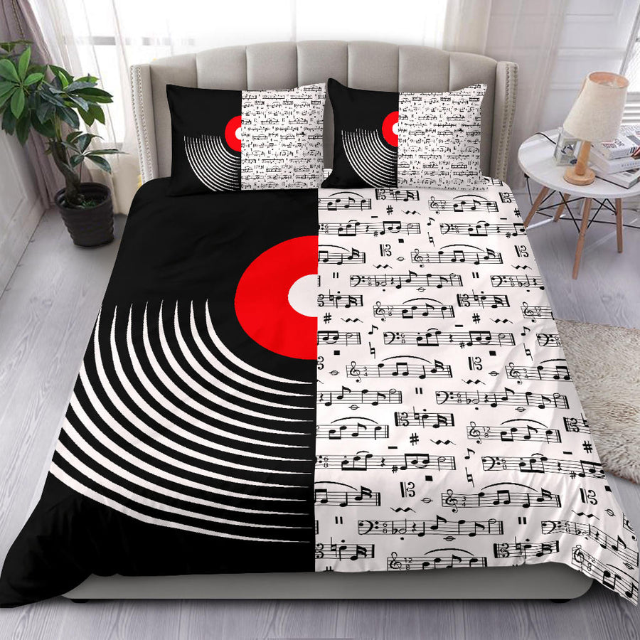 Vinyl Musical Notes Bedding Set