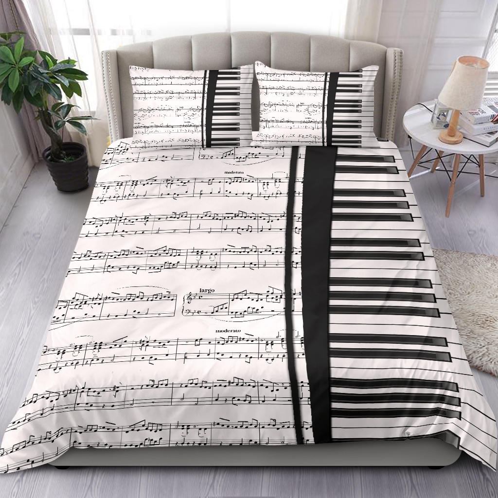 Piano And Sheet Music Bedding Set