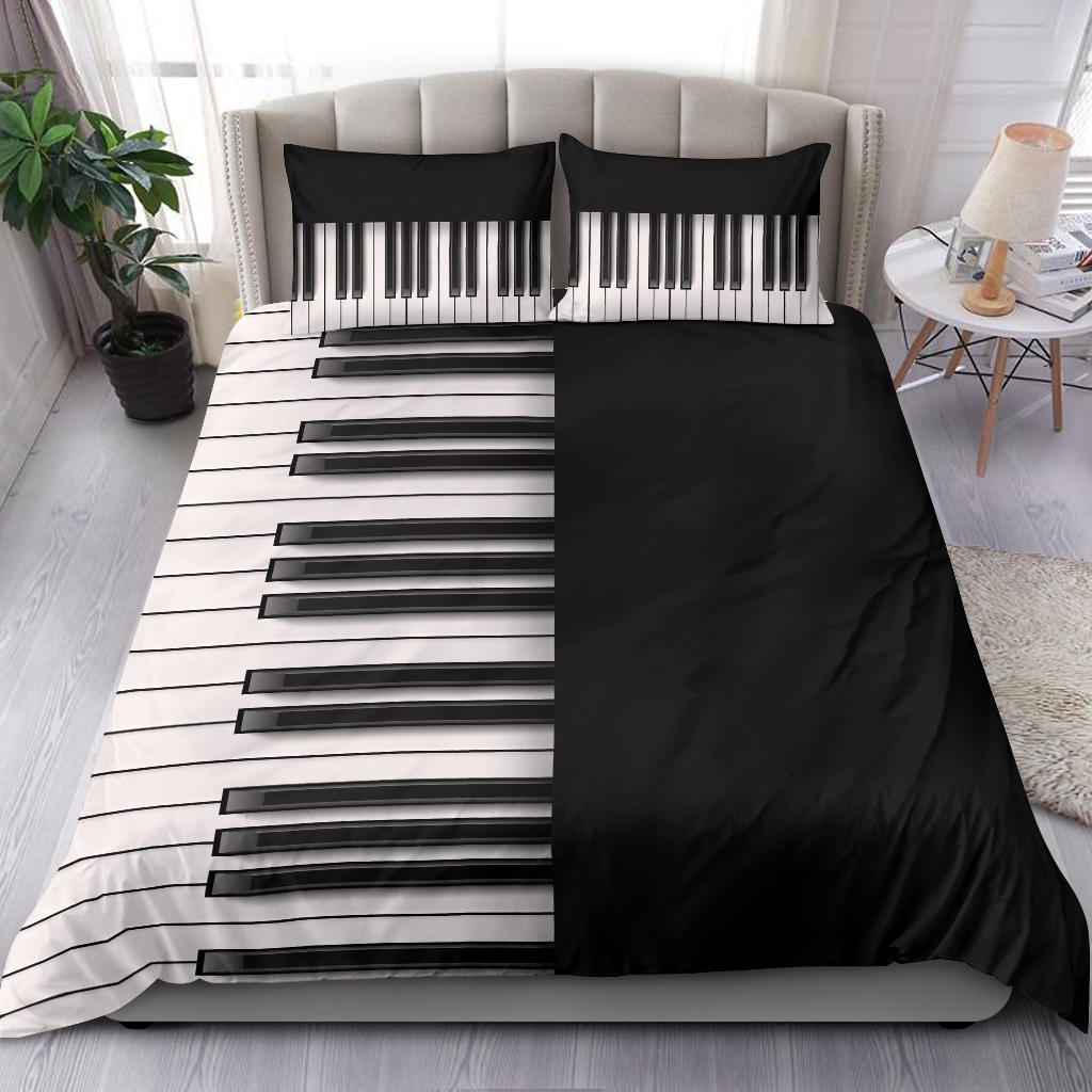 Piano Keys Black Bedding Set