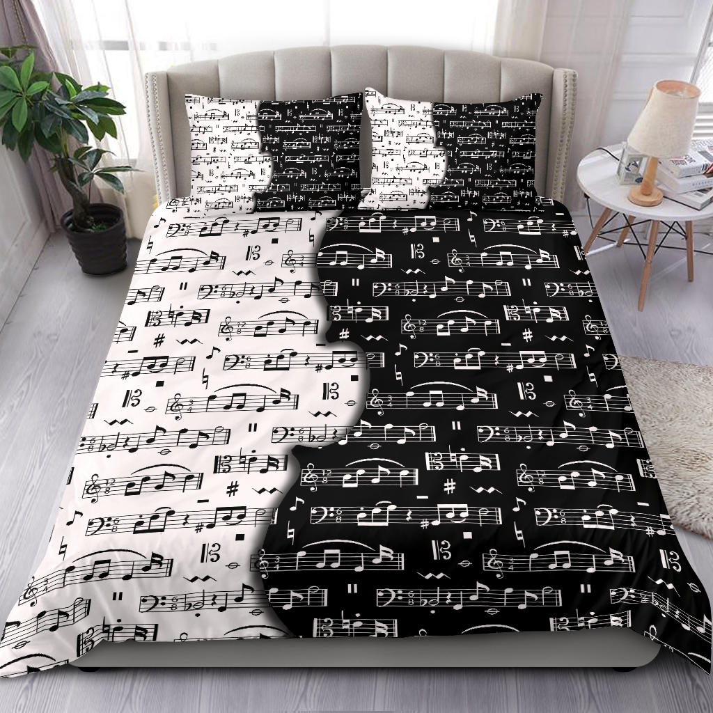 Music Note Bedspread Musical Notes Violin Bedding Set - Artistic Pod