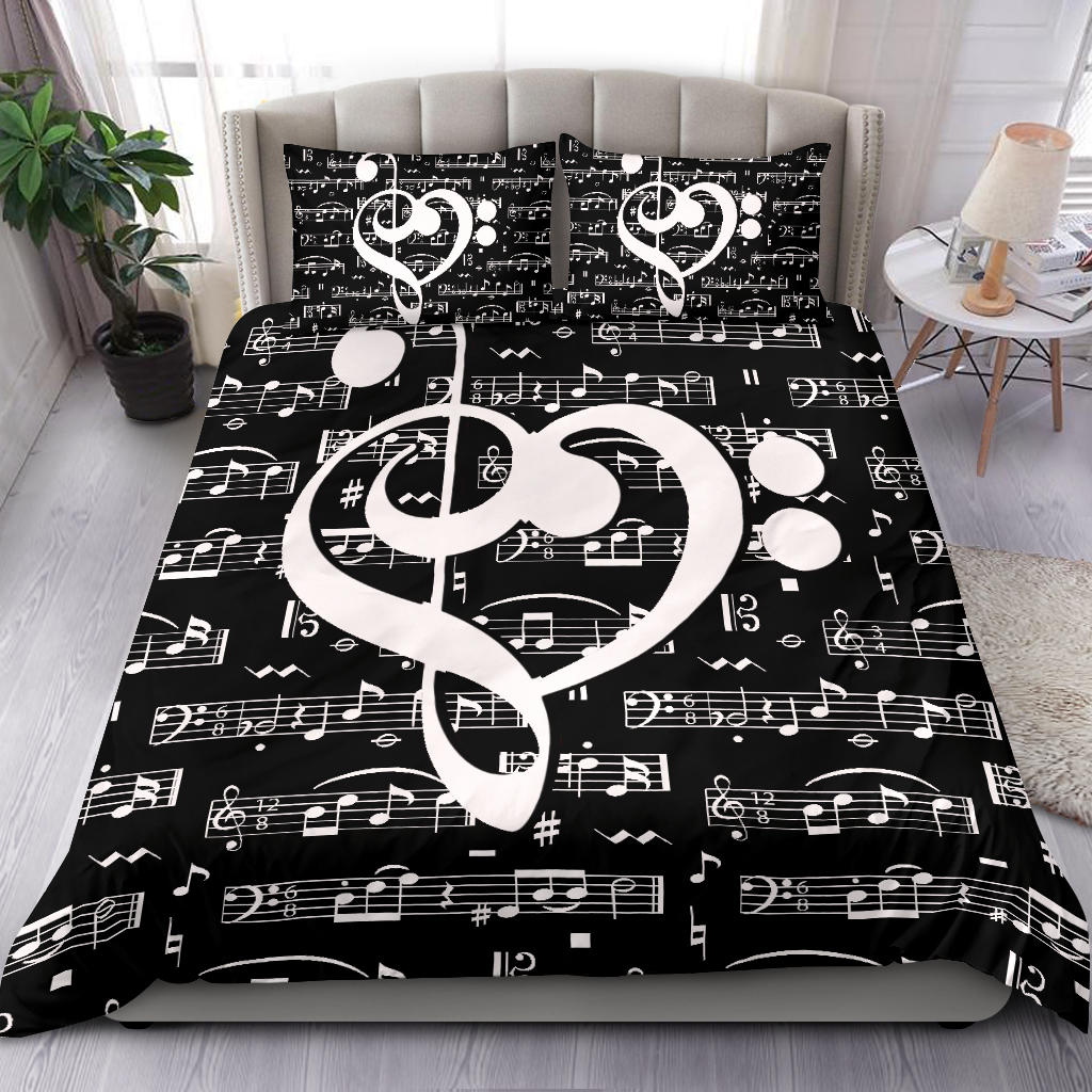 Treble Clef Heart Bedding Set