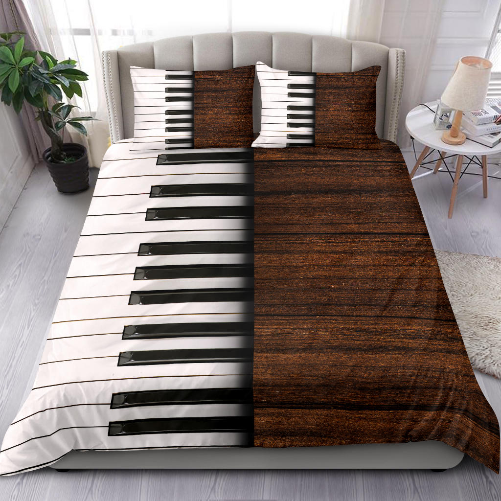 Wood Piano Keys Bedding Set
