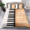 Wood And Piano Keys Bedding Set