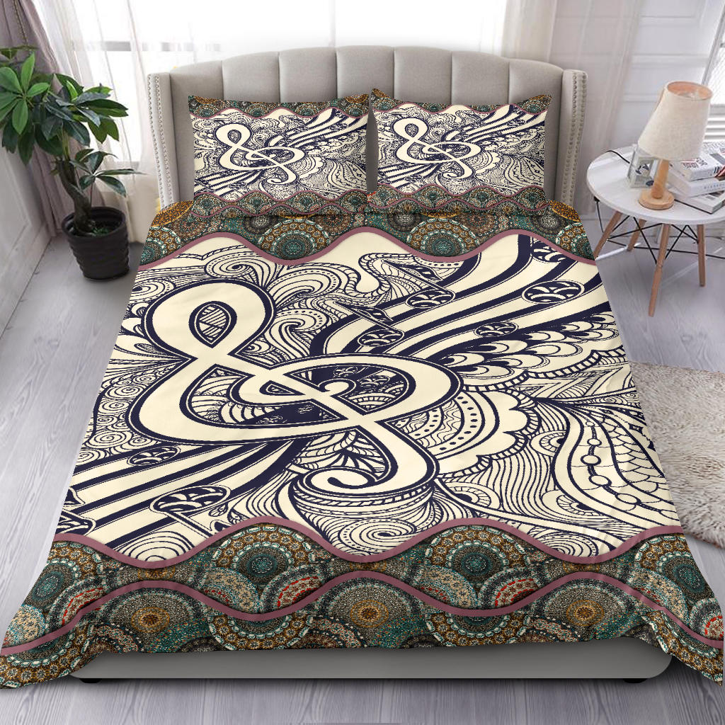 Treble Clef Mandala Bedding Set