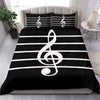 Treble Clef Black Bedding Set