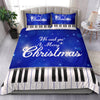 Piano Christmas Blue Bedding Set
