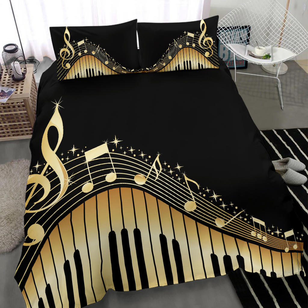 Piano Art Musical Notes Bedding Set