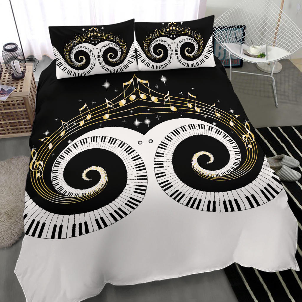 Piano Keys Art Musical Notes Bedding Set