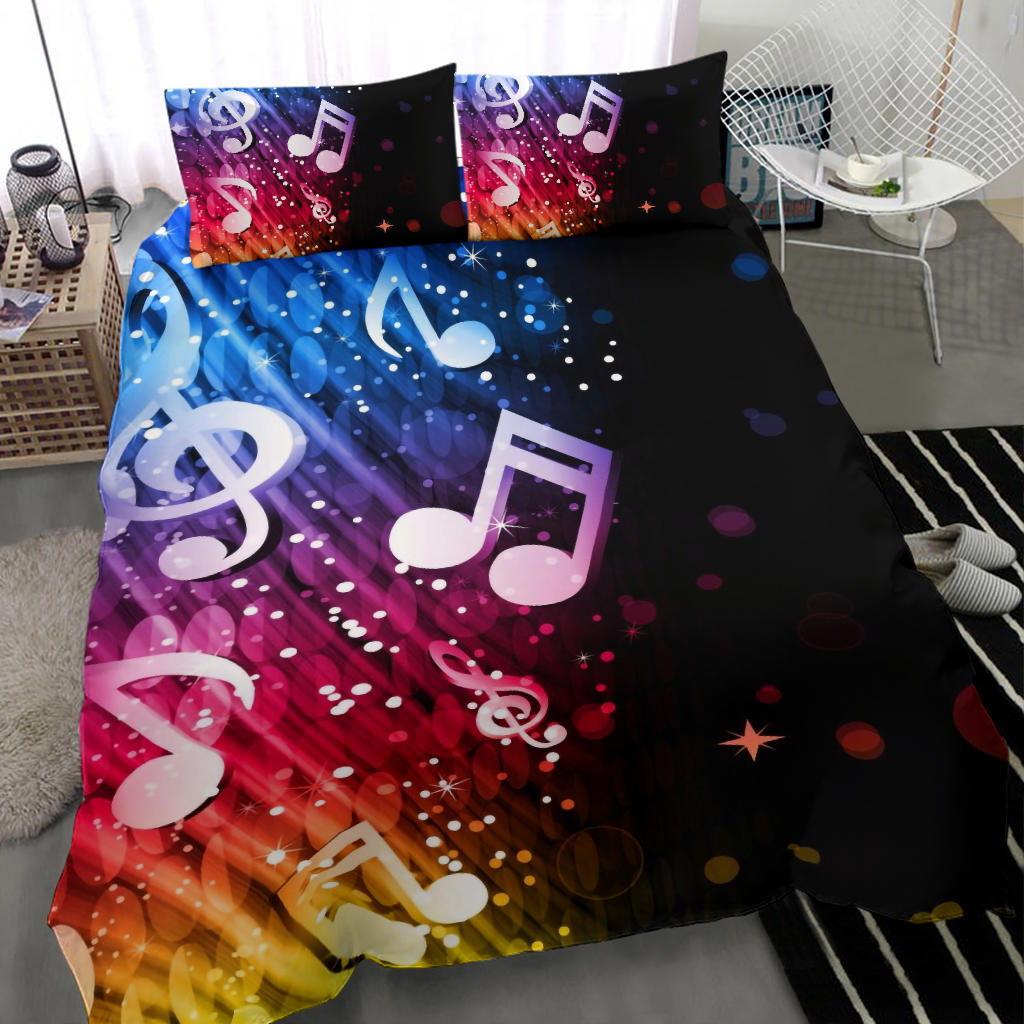 Multi Color Music Notes Bedding Set - { shop_name }} - Review