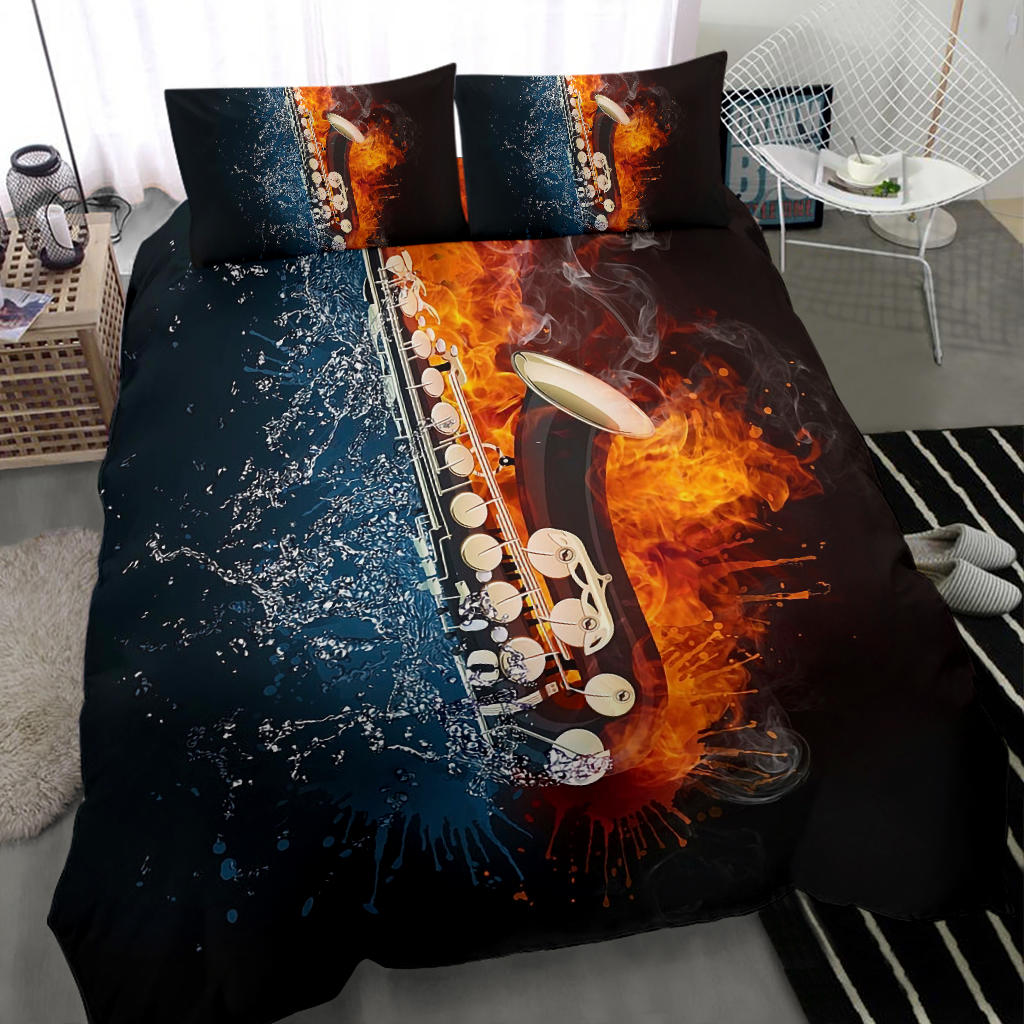 Ice Fire Saxophone Bedding Set