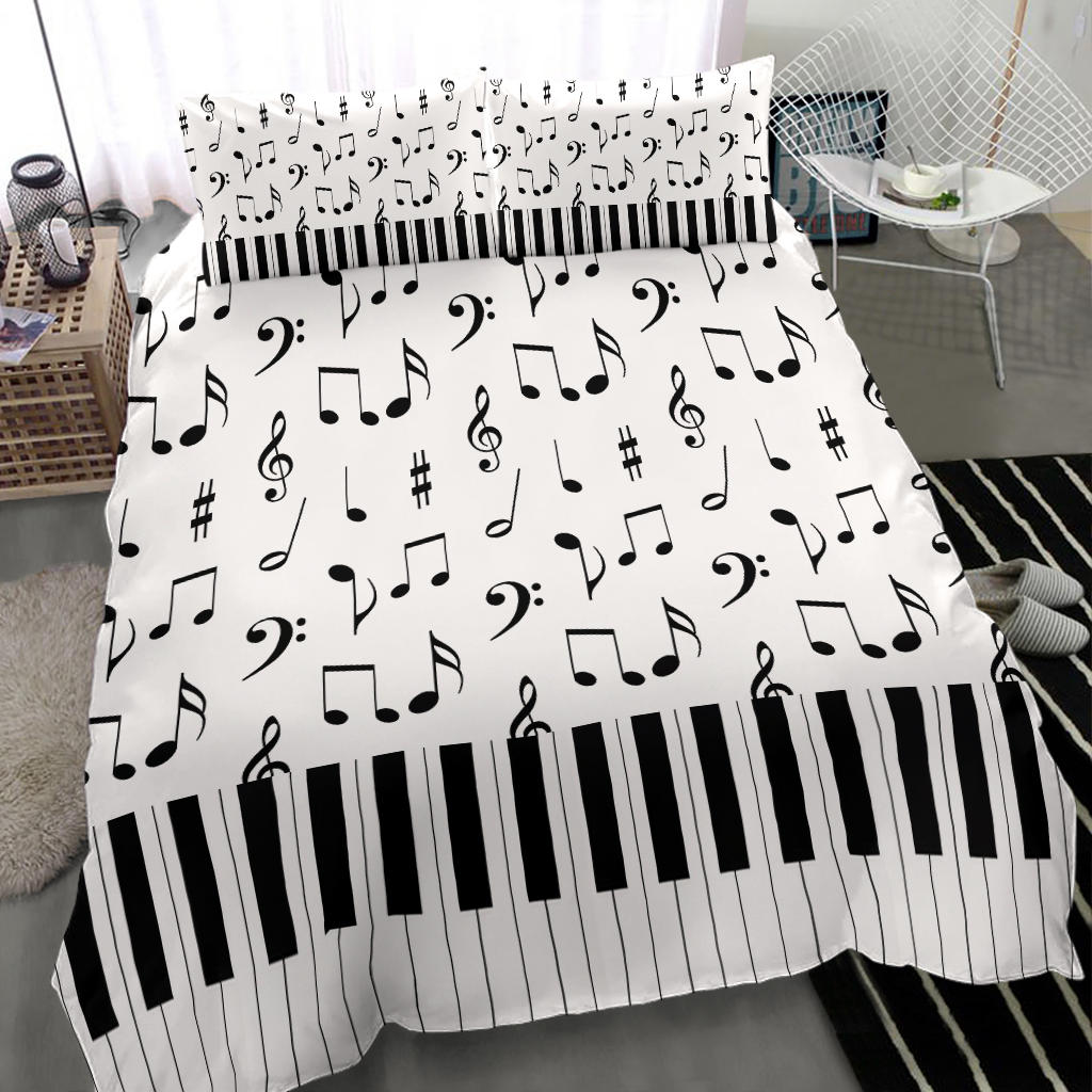 Musical Notes And Piano Art Bedding Set
