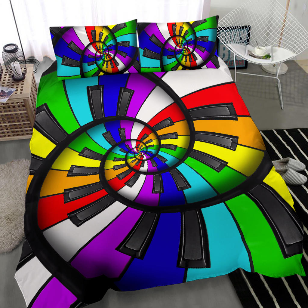 Rainbow Piano Keys Bedding Set