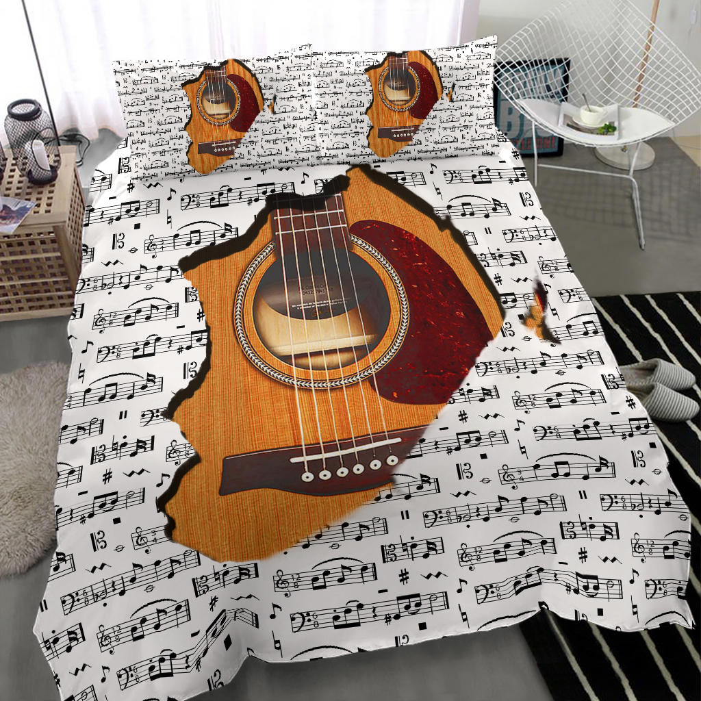 Music Notes Guitar Inside Bedding Set