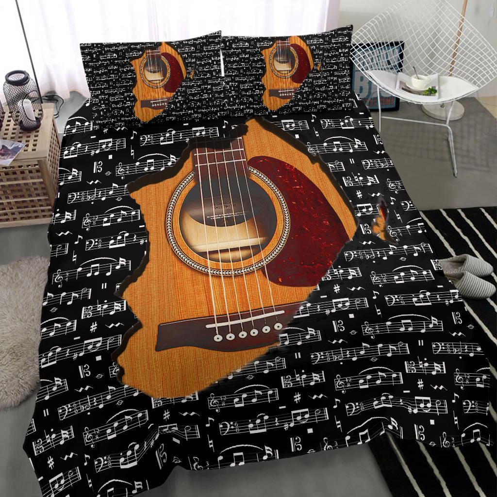 Musical Notes Guitar Inside Bedding Set - { shop_name }} - Review