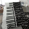 Piano Keys And Music Black Bedding Set