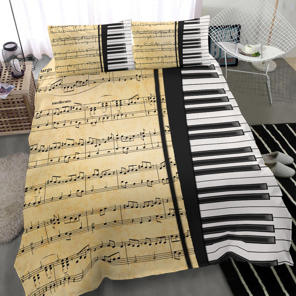 Old Sheet Music And Piano Bedding Set